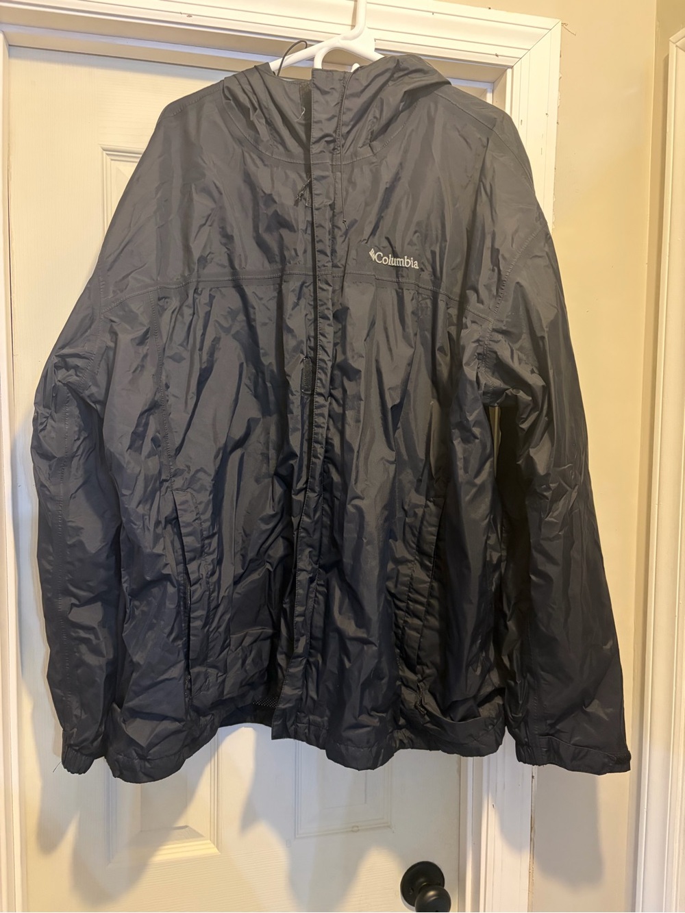 Columbia Men's Hooded Rain Jacket - Dark Gray